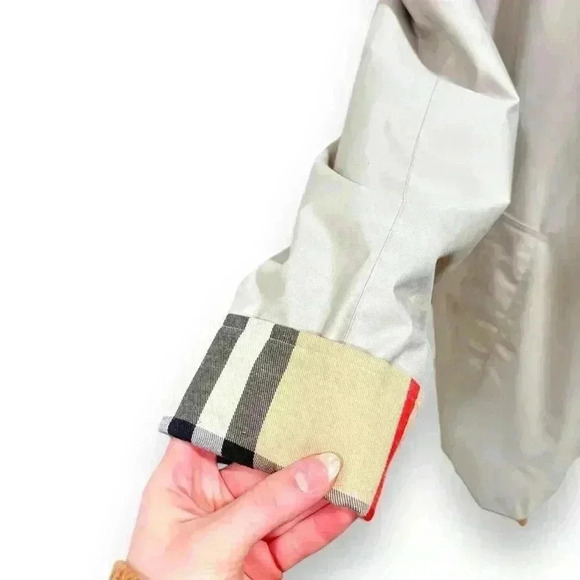 Burberry Women's Camel Hair Wool Removable Winter Liner Tan Trench Coat Size 14 - Picture 11 of 16